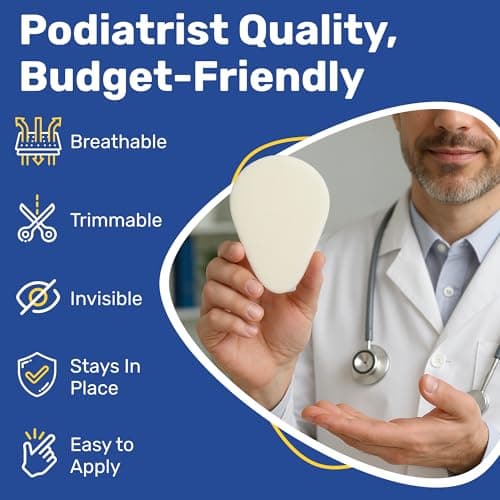12-Pack Metatarsal Foot Pads for Pain Relief - 1/4” Thick, Ball of Foot Cushions for Women and Men, Forefoot and Sole Support, Metatarsalgia Mortons Neuroma. Metatarsal Pads Ball of Foot Cushions.