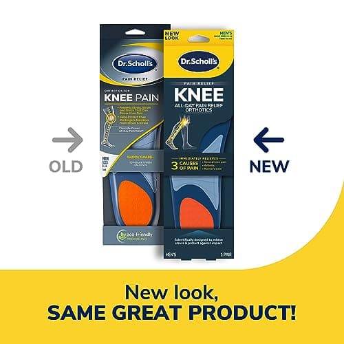 Dr. Scholl's Knee All-Day Pain Relief Orthotics - Insoles for Immediate and All-Day Knee Pain Relief Including Pain from Osteoarthritis and Runner’s Knee, Size 8-14, 1 Pair, Trim to Fit Inserts