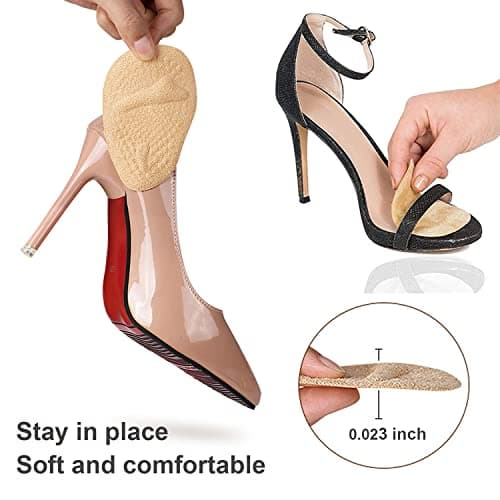 Ball of Foot Cushions, Metatarsal Pads Women, Forefoot Pads Stop Feet from Sliding Forward, Non-Slip Weight Shifting Comfort Insoles Inserts Pad for High Heel Shoes, Metatarsalgia Pain Relief（4 Pairs