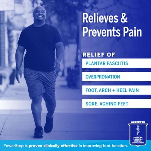 PowerStep Pinnacle Low, PowerStep Insoles, Flat Feet, Plantar Fasciitis Relief, Overpronation, Arch Support, Heel Pain, All Day Comfort, Pain Relief, Made in USA (Men's 10-10.5 / Women's 12)