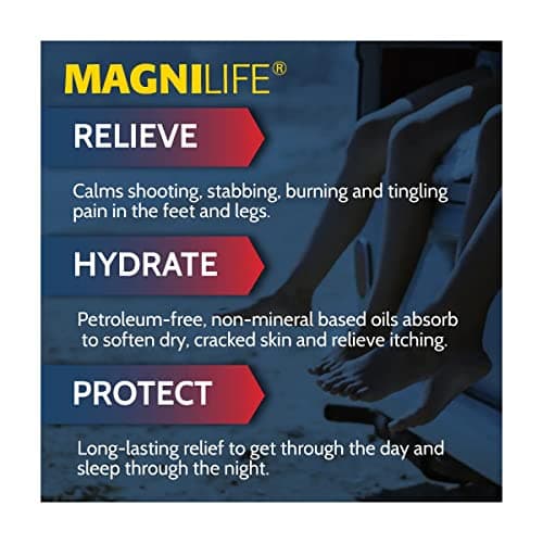 MagniLife Pain Relieving Foot Cream, 4 oz, Soothing Relief for Soreness, Pain, Burning, Tingling, Itching or Sensitivity in Feet & Legs, Moisturizing & Hydrating Foot Cream, No Petroleum