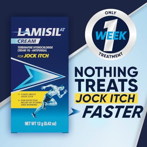 Lamisil Jock Itch Antifungal Cream | 1 Week Jock Itch Treatment | Clinically Proven | Fast and Effective Symptom Relief of Itching, Burning and Redness | 0.42 oz (12g)