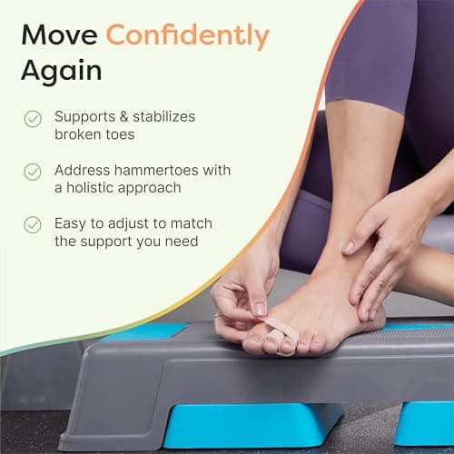 ZenToes Hammer Toe Corrector for Women & Men - Reusable Fabric Buddy Wraps for Broken Toes - Cushioned Toe Splint for Protection & Recovery & Hammertoe Straightener - 4 Count (OSFM, Beige)