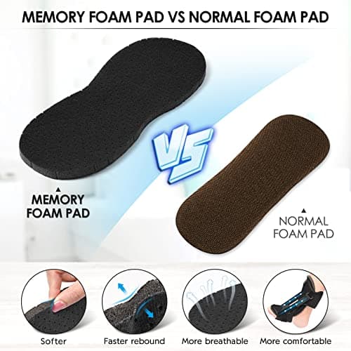 Runkelai Plantar Fasciitis Brace Night Splint with Soft Memory Foam Pad: 2 Packs Upgraded For Achilles Tendonitis Relief Foot Drop Heel Arch Ankle Pain Support for Women Men