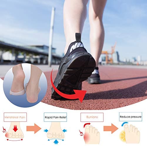 Metatarsal Pads, Gel Toe Separators, Bunion Corrector Cushion, Toe Spacers, Ball of Foot Cushions, Soft&Breathable, Idea for Mortons Neuroma, Blisters, Diabetic Feet, Hammer Toe, Rapid Pain Relief