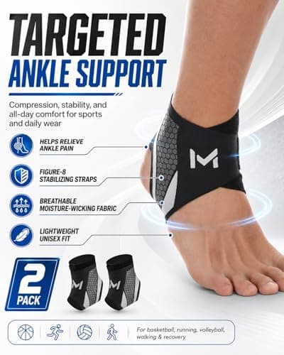 2-Pack Ankle Brace Pro Lace up Anklepro Support Women Men Bidirectional Motion Softball Ankles Sports Sock with Straps Lightweight Basketball Elastic Ankle Stabilizer for Sprained Injured Foot (Gray)