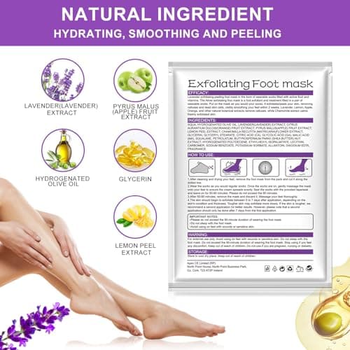 ALIVER Foot Peel Mask 3 Pack, Exfoliator Peel Off Calluses Dead Skin Callus Remover, Baby Soft Smooth Touch Feet-Men Women (Lavender)