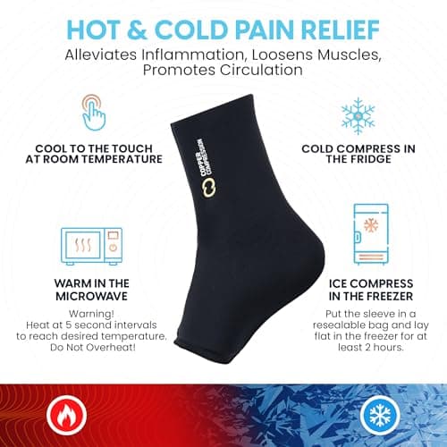 CopperFreeze™ Ankle Sleeve by Copper Compression – Hot & Cold Therapy Support for Ankle Pain, Swelling, Sprains, Plantar Fasciitis, and Injury Recovery – 360° Copper Infused Relief for Foot & Heel – One Size