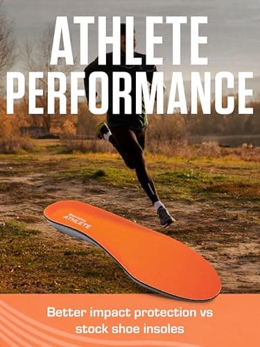 SOFSOLE ATHLETE Performance Men's Insoles - PU Foam & Gel Inserts - Heel-to-Toe Cushioning, Support, & Moisture Control, - Lightweight Comfort & Stability - Ideal for Runners, Walkers, Athletes