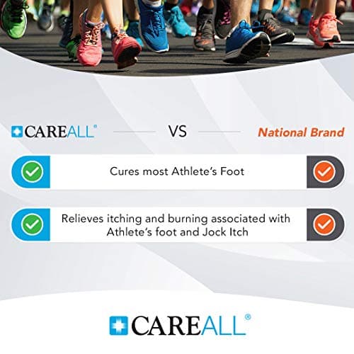 CareAll Clotrimazole Antifungal Cream 1% USP 1.0 oz., Cures Most Athlete’s Foot, Jock Itch and Ringworm, Sooths and Relieves Itching, Burning and Cracking from These Conditions
