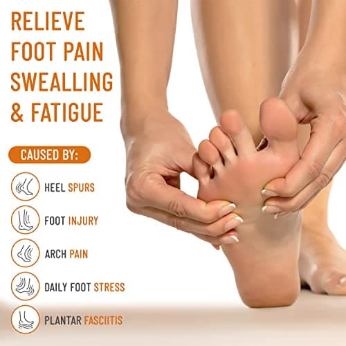 Copper Edge Copper Arch Support for Plantar Fasciitis. 2 Half Socks/Sleeve Compression Brace for Women and Men. Orthotics Feet Pain Aid Fit for Flat/High/Fallen Arches, Foot Care (Copper)