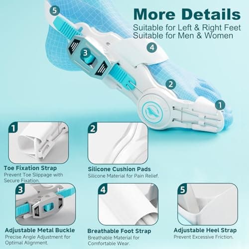 Kutain Upgraded Bunion Corrector for Women & Men, Orthopedic Bunions Correction with Non Slip Big Toe Separators, Adjustable Bunion Splint Suitable for Left/Right Feet Bunion Relief (1PCS)
