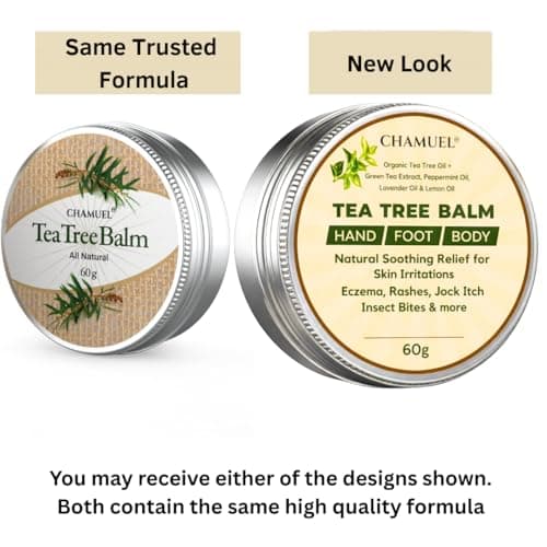 Tea Tree Oil Balm, Itchy Skin Relief for Soothing Rashes, Jock Itch, Athlete’s Foot, Folliculitis, Bug Bites. Natural Formula for Dry Sensitive Skin | Safe for All Ages 1pack