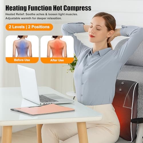 hlthsky Shiatsu Neck and Back Massager with Heat,Neck Massager for Pain Relief deep Tissue,3D Kneading Massage Pillow for Back,Shoulder,Leg,Gifts for Mom,Dad,Women (Black)