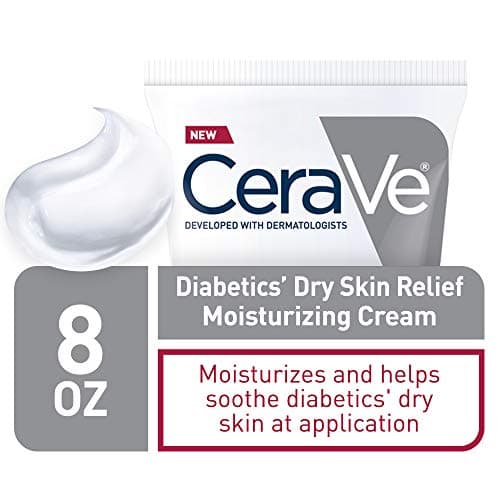 CeraVe Moisturizing Cream for Diabetics’ Dry Skin, Urea Cream with Bilberry for Face and Body, Fragrance Free & Paraben Free, 8 Ounce