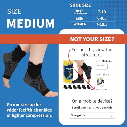PAPLUS 6 Pairs Plantar Fasciitis Socks for Achilles Tendonitis Relief - Ankle Compression Socks for Women & Men - Ankle Brace with Arch Support for Swelling, Plantar Fasciitis Relief
