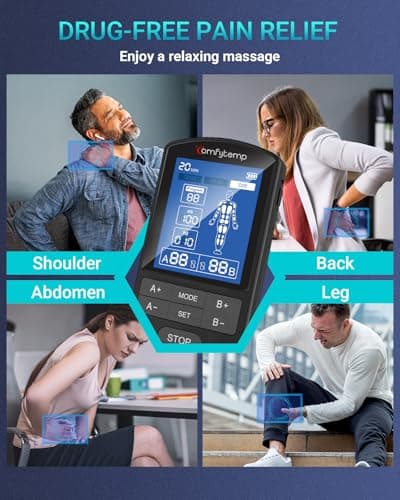 Comfytemp TENS Unit Muscle Stimulator for Pain Relief, FSA Eligible TENS Machine - 24 Modes & DIY, HSA Dual Channel EMS Unit for Back Neck Shoulder Electronic Pulse Massager, Mothers Day Gift, 10 Pads