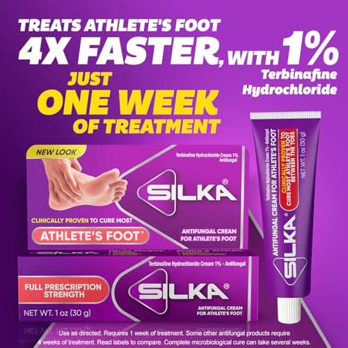 Silka Emergency Foot Care Kit, Max Strength Antifungal Liquid, Odor-Fighting Foot Powder, Antifungal Cream for Athletes Foot, Jock Itch, and Ringworm, Complete Solution for Healthy Feet