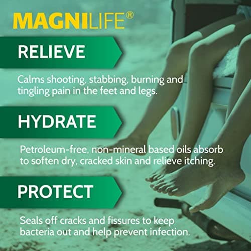 MagniLife DB Pain Relieving Foot Cream, 4 Oz Jar, Calming Relief for Burning, Tingling, Shooting & Stabbing in Feet & Legs, Moisturizing & Hydrating Foot Cream Suitable for Diabetic & Sensitive Skin