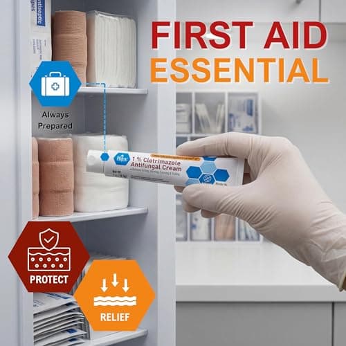 MED PRIDE 1% Clotrimazole Antifungal Cream 1oz- Fungus Skin Care Treatment with - Jock Itch Body Ointment - Fights Infection, Sweat Rash, Athletes Foot, Ringworm & Relieves Itching, Burning