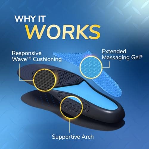 Dr. Scholl's Work All-Day Superior Comfort Insoles (with) Massaging Gel, Men, 1 Pair, Trim to Fit