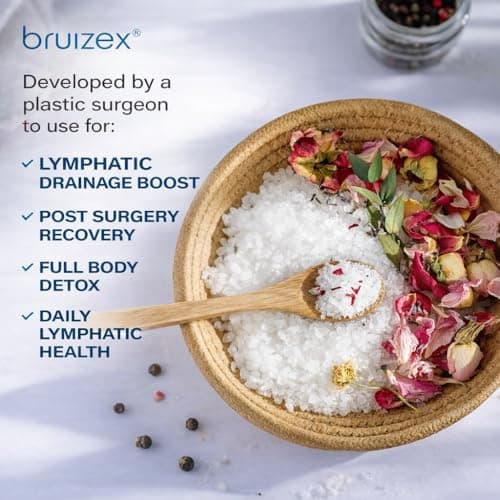 Bruizex Arnica Montana Bath Salts, Espom Salt Bath Soak for Lymphatic Drainage & Body Detox, Epsom Salts for Soaking with Essential Oils, Bath Salts for Pain Relief, Swelling & Post Surgery, 1 Lb