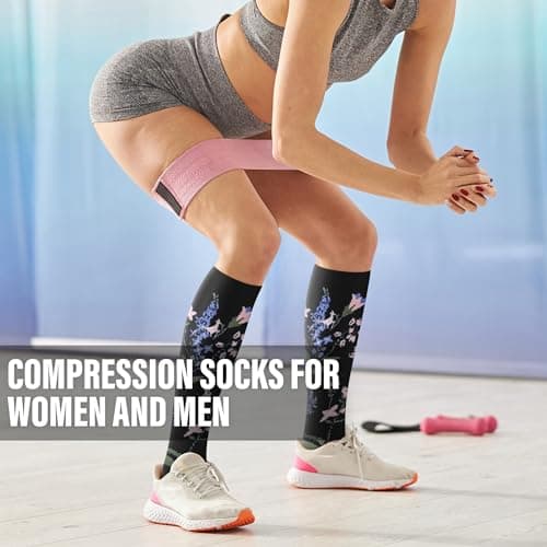 WITHYOU 3 Pairs Compression Socks for Women & Men 15-20 mmHg,Best Support for Nurses Running Hiking