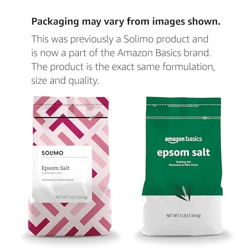 Amazon Basics Epsom Salt Soaking Aid, Soothing Rosemary & Mint Scent, 3 Pound (Pack of 1) (Previously Solimo)