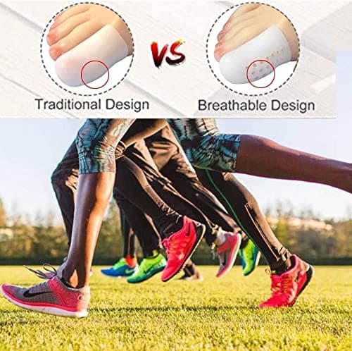 Hoogoo Big Toe Cap, 10 Pcs Breathable Toe Protector Toe Cover Sleeves with Holes, Provides Relief from Missing or Ingrown Toenails, Corns, Blisters, Hammer Toes, Reduce Friction