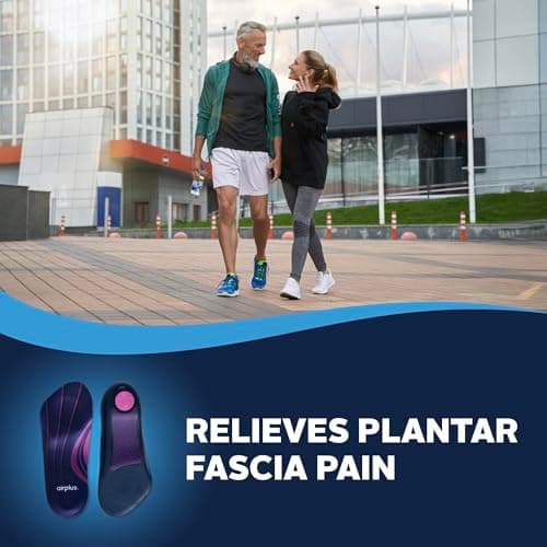 Airplus Plantar Fascia Orthotic 3/4 Length Shoe Insole (FSA&HSA Eligible)-Foam Shell & Gel Heel - Deep Heel Cup, Full-Foot Arch Support-Soft Cushioning & Stability -Fits Most Shoes & Boots-Unisex