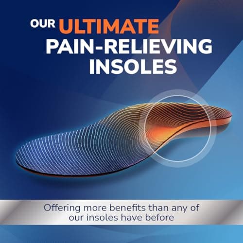 Dr. Scholl’s Advanced Pain Relief Insoles for Men Women, Heavy Duty Orthotics Inserts for Work Shoes & Boots, Plantar Fasciitis & Arch Support, Flat Feet, Shock-Absorbing, Supports up to 340 lbs