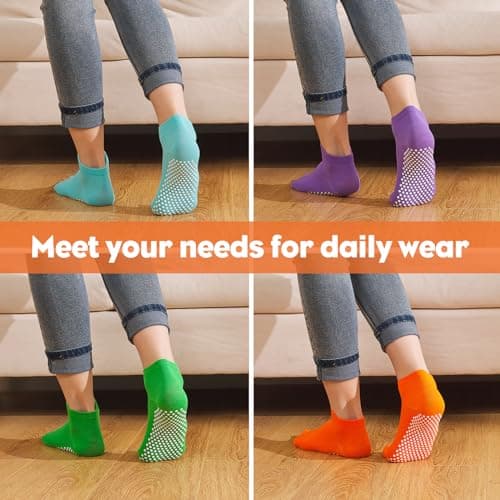 WANZHIHUI Grip Socks for Women & Men- Grippy Socks Pilates Non Slip Socks for Elderly Women Hospital Yoga