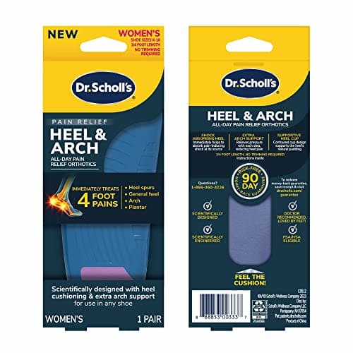 Dr. Scholl's Heel & Arch All-Day Pain Relief Orthotic Insoles, ¾ Length Shoe Inserts, Women Size 6-10, 1 Pair