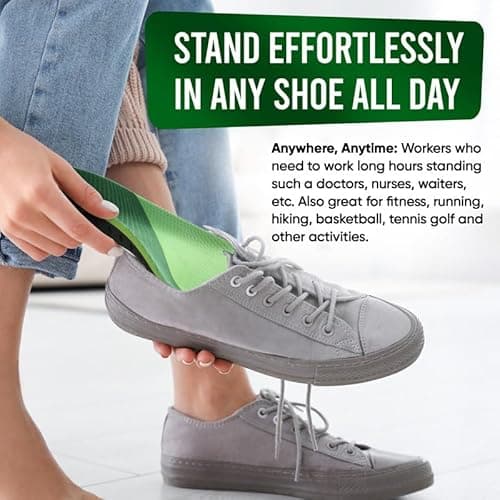 XSTANCE Insoles 2.0 for Men & Women – Plantar Fasciitis, Heel Pain, Flat Feet & Overpronation | Heavy-Duty Arch Support for Standing All Day | Built for 200+ lbs | Men’s 8-10 / Women’s 9-11