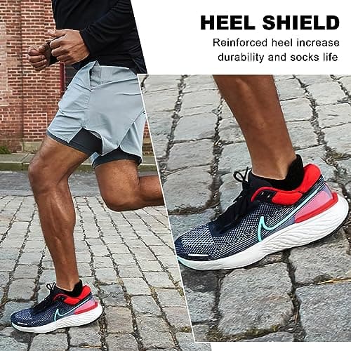 Gonii Men's Running Athletic Ankle Socks - Thick Cushioned Low Cut Socks (5 Pairs)