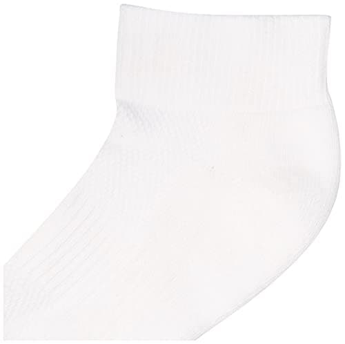 No nonsense Cushioned Ankle Socks for Women, Mesh Quarter Top, Premium Comfort, White - 9 Pair Pack, 4 10 US