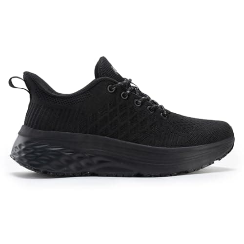 AVW Womens Non Slip Work Shoes Water Resistant Walking Sneakers Food Service Chef Kitchen Shoes Black