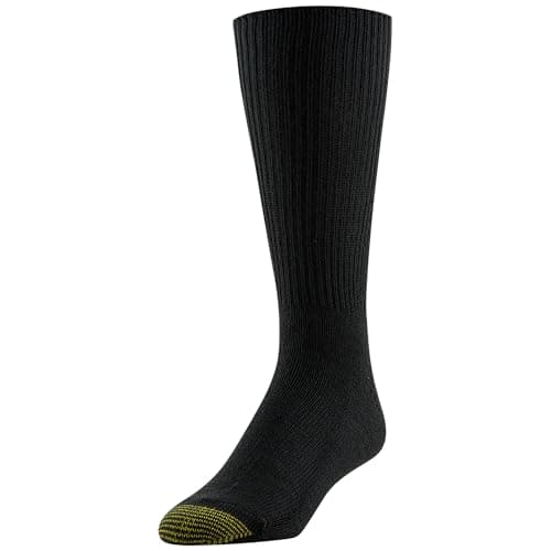 GOLDTOE Men's Fluffies Casual Crew Socks, Black (3-Pairs), Large