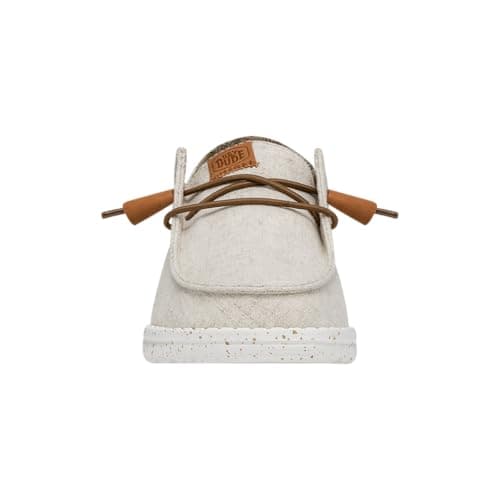 HEYDUDE Women's Wendy Washed Canvas | Womens Shoes | Womens Lace Up Loafers | Comfortable & Light-Weight Cream