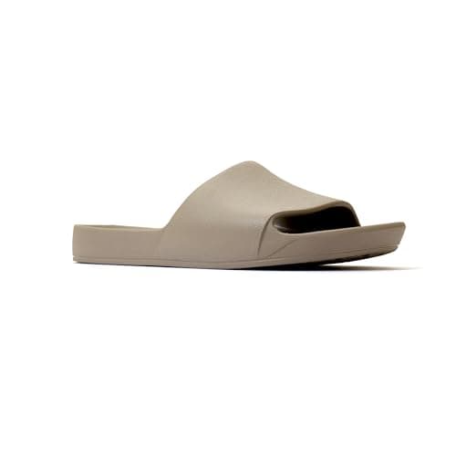 ARCHIES Arch Support Slides – Orthotic Recovery Sandals for Plantar Fasciitis Relief, Foot Pain & Heel Pain – Lightweight, Cushioned, Shock-Absorbing Slides for Walking and All-Day Comfort - Taupe