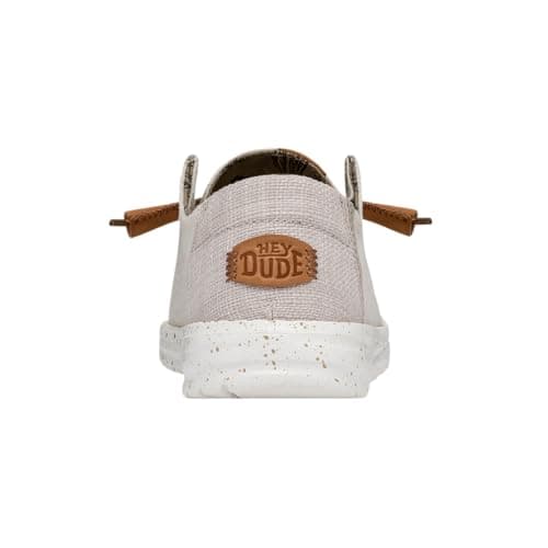 HEYDUDE Women's Wendy Washed Canvas | Womens Shoes | Womens Lace Up Loafers | Comfortable & Light-Weight Cream