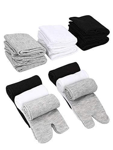 traderplus 3 Pairs V-Shape Splited Toe Tabi Socks,Flip Flop Tabi Socks