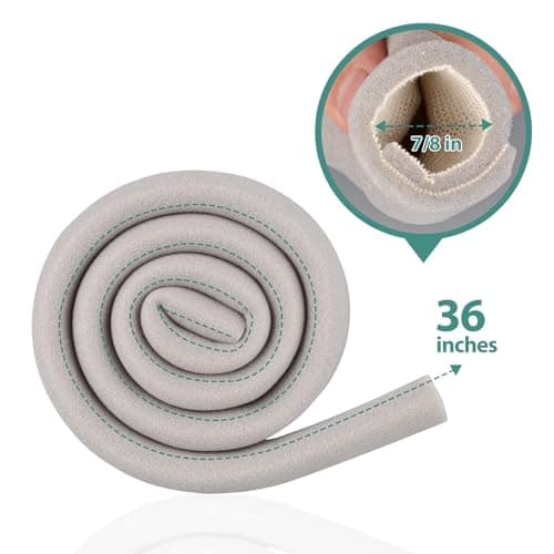 Ultrassist Toe Sleeve with Overlap Medium Size 7/8" Inner Diameter 36" Roll, Grey Sponge Toe Protectors for Blisters, Bunions, Corns