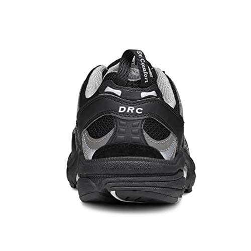 Dr. Comfort Performance Mens Athletic Shoes w/Gel Inserts-Therapeutic Walking Shoes for Mens-Dibetic Running Shoes, Black/Grey 10.5 Medium (B/D)