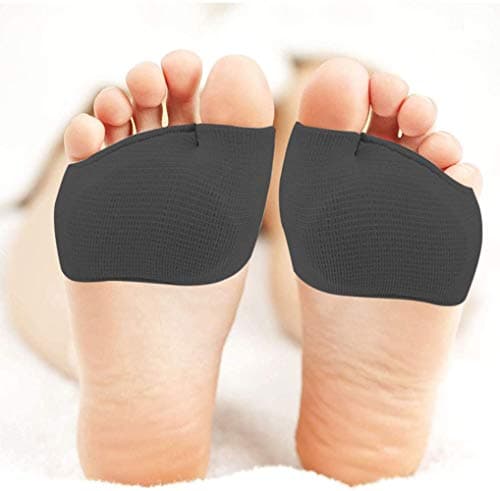 HiiBaby Ball of Foot Cushions - Metatarsal Sleeve Pads, Fabric Forefoot Compression Socks,Half Bunion Sleeves Great for Mortons Neuroma, Metatarsal and Forefoot Pain Relief for Men and Women (Black)