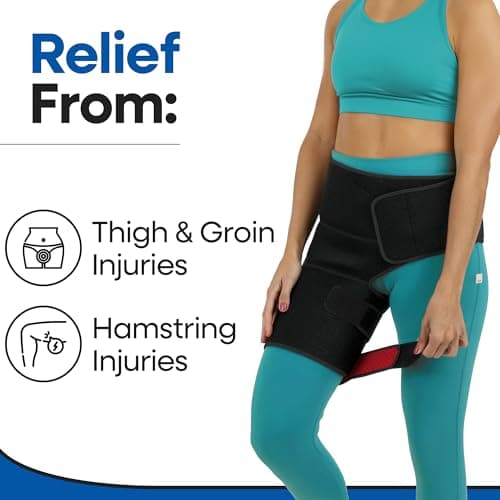 ARMSTRONG AMERICA Hip Brace For Women & Men - Groin Strain Compression Wrap for Hamstring, Hip Flexor, Sciatcica Pain Relief - Hamstring & Hip Support Thigh Compression Sleeve - SMALL/RIGHT LEG