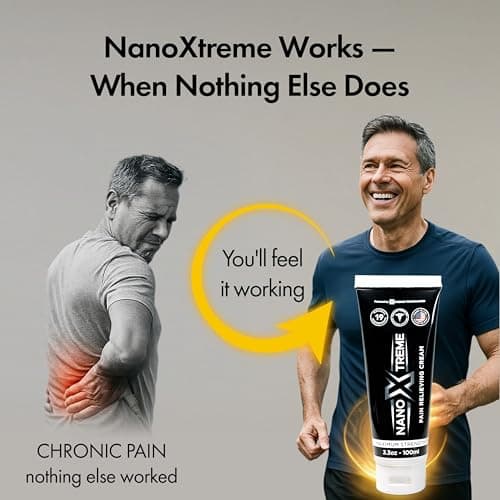 NANOXTREME Pain Relief Cream – Fast-Acting Topical for Muscle, Joint & Nerve Deep-Absorbing, Long-Lasting Formula with Natural Ingredients – Cooling Sensation – 3.3oz Tube – Made in USA