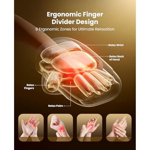 BOB AND BRAD Hand Massager with Heat and Compression, Individual Fingers, FSA-HSA Eligible, Cordless HandSpa Pro Hand Massager for Arthritis and Carpal Tunnel, Pain Relief, 5 Intensity Settings