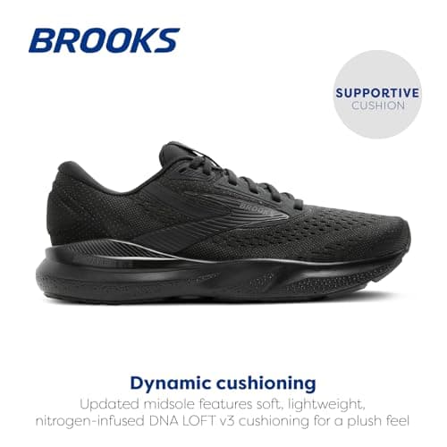 Brooks Women’s Adrenaline GTS 24 Supportive Running Shoe - Black/Black/Ebony - 9 Medium