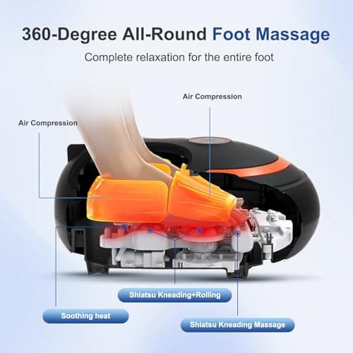 CCHYF Shiatsu Foot Massager with Heat Electric Heated Feet Massager, 3 Heat Levels, Rolling Kneading for Plantar Fasciitis and Pain Relief, Relax for Home Office Use, Gifts for Women Men Black